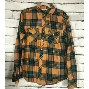 Ragdoll Womens Size L Yellow /Multicolored Long Sleeve Button Up Flannel